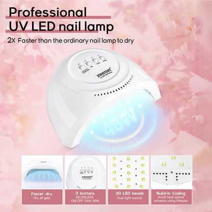JEWHITENY Poly Extension Gel Nail Kit 14 PCS Poly Gel Kit with Slip Solution and Mini Lamp Nail Art Design Beginner