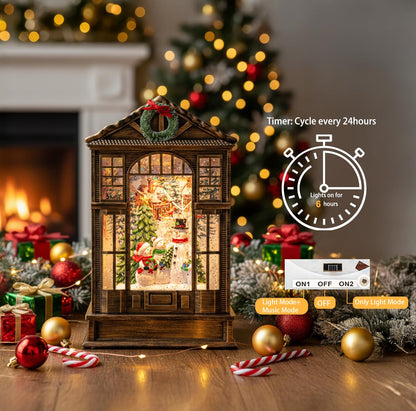 Christmas Snow Globe Swirling Glittering Snowman Choir Manger Scene, USB Lined/Battery Operated Lighted Snowman Carolers Musical Water Lantern for Christmas Festival Decoration Gifts