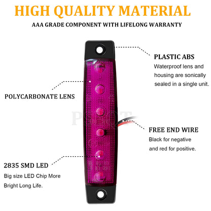 PSEQT 10Pcs LED Rock Strip Lights Car Exterior Underglow Wheel Fender Well Lighting Kits Waterproof for Golf Cart Wrangler Offroad Truck RV UTV ATV Snowmobile (Purple)