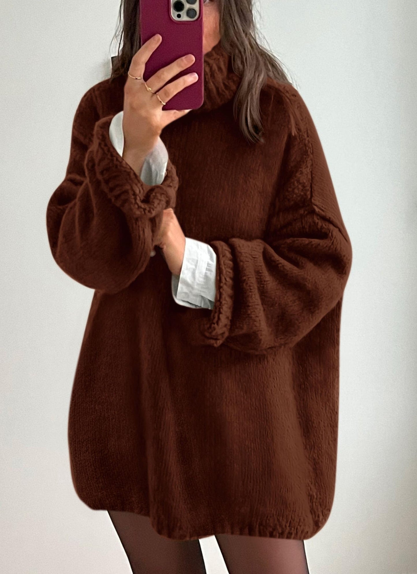 PRETTYGARDEN Oversized Sweaters for Women 2025 Chunky Turtleneck Sweater Fall Clothes Long Sleeve Tops Winter Clothing