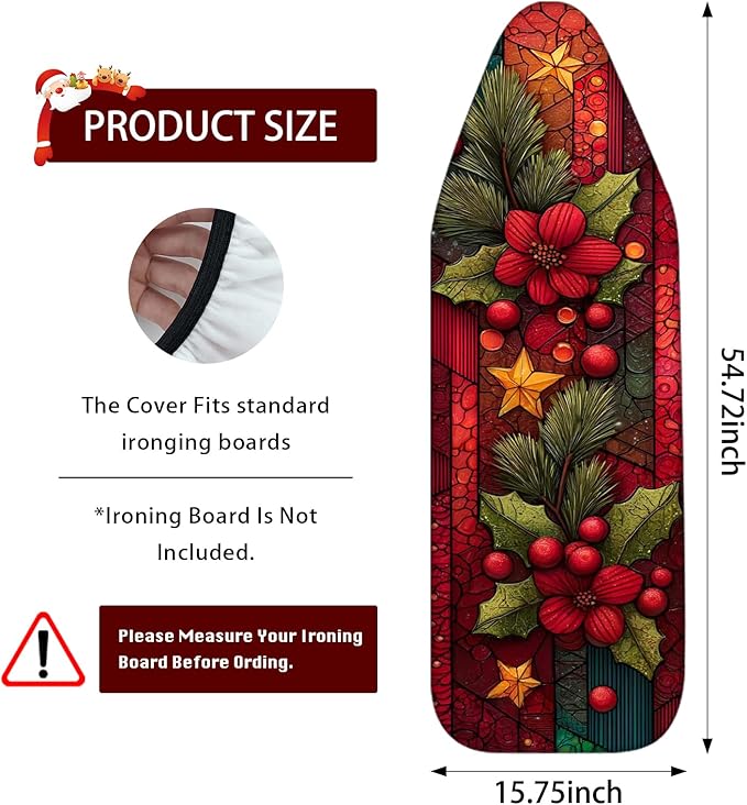 Nuxovilar Winter Poinsettia Stained Glass Style Wallpaper Border Peel and Stick