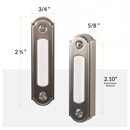 Newhouse Hardware LED Lighted Metal Door Chime Push Button (Oil-Rubbed Bronze) | Surface Mount Lighted Door Bell Button | Replacement Wired Doorbell Button for Most Door Bell Chimes