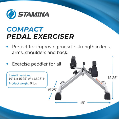 Stamina InStride Cycle XL - Folding Cycle Pedal Exerciser - Fitness Bike with Smart Workout App for Seated Exercise - Foldable Exercise Bike for Home Workout