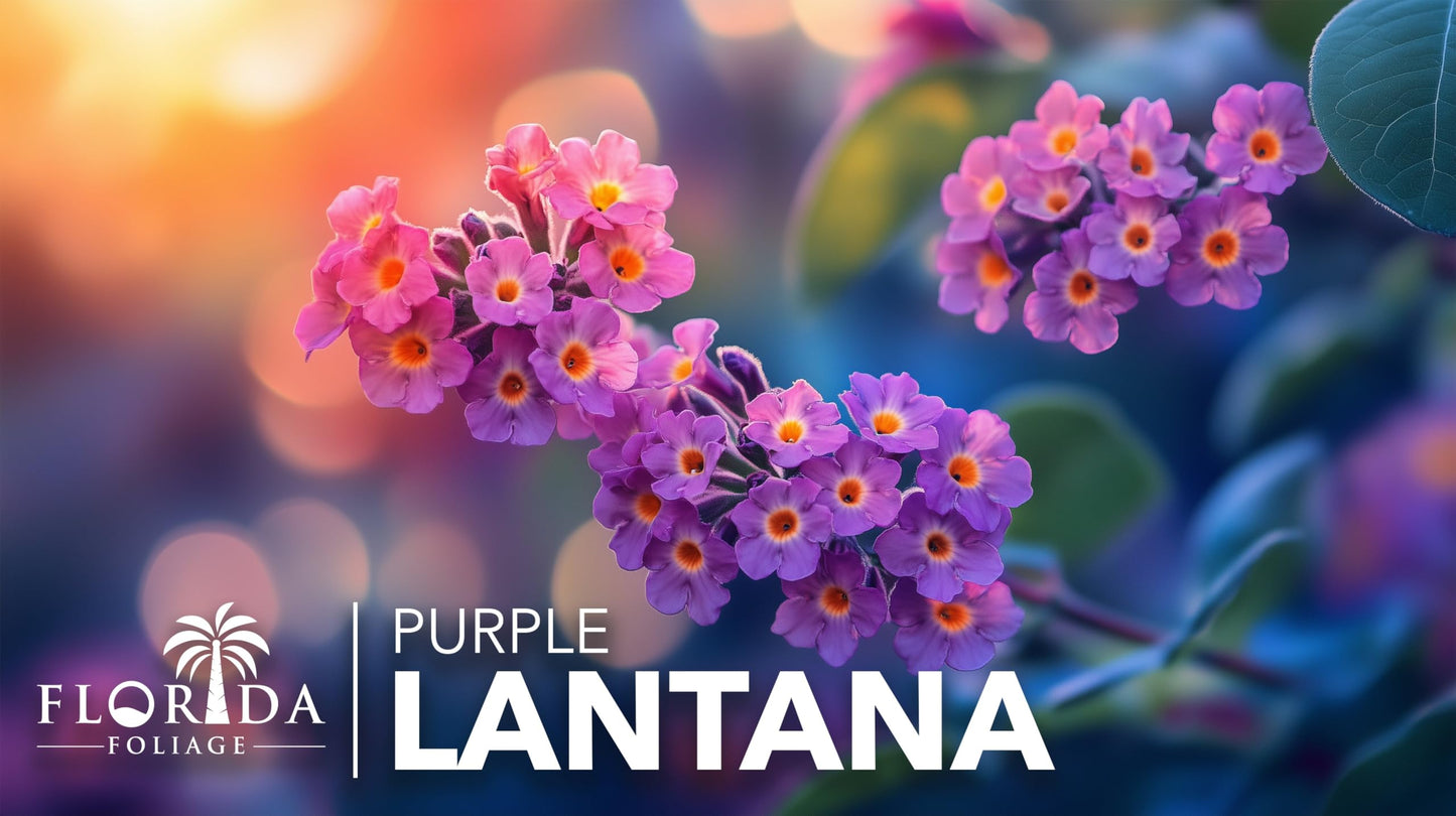Lantana Purple | 10 Live Plants | Lantana montevidensis | Purple Flowers | Outdoor Landscapes | Heat Tolerant Groundcover | Containers Slopes Borders Pathways Garden Beds
