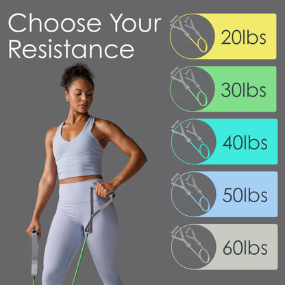 EQYP Resistance Bands Handles 3 Pack – Workout Bands Resistance for Working Out, Home Gym Exercise Tubes Set with X.Light, Light & Medium for Strength Training & Stretching