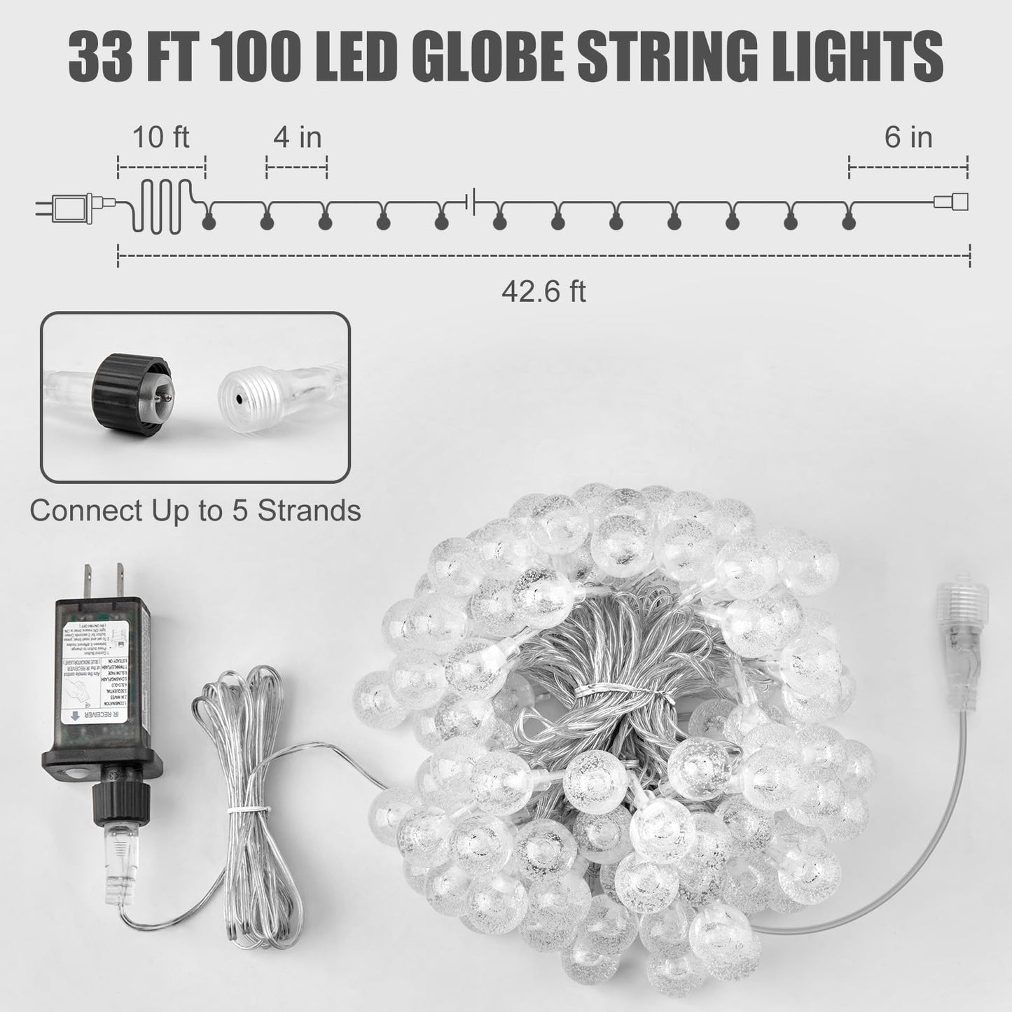 Minetom Globe String Lights