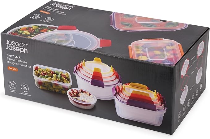 Joseph Joseph Nest Lock 16-piece Plastic BPA Free Food Storage Container Set