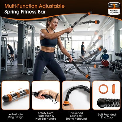 BRVENIU Ropeless Battle Rope - Portable Weighted Battle Ropes with Adjustable Weights No Anchor Design for Home Gym HIIT, Strength, Core, Full Body Workout Heavy Duty for Men & Women (Black)