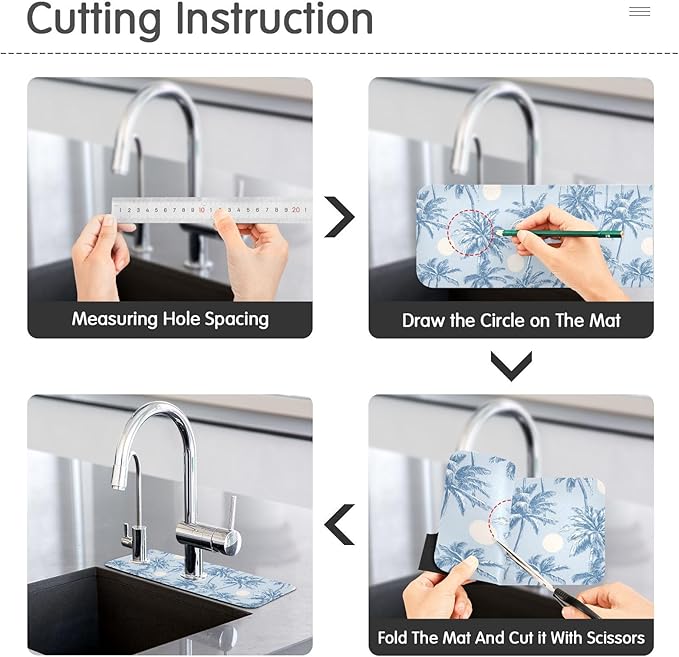 Kitchen Sink Splash Guard 1 PC 30 Inch Sink Faucet Mat Splash Guard