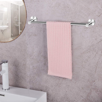 MGahyi Towel Racks for Bathroom-Adjustable Towel Holder(13.18inch-24inch) Sturdy and Rustproof Towel Bar Wall Mounted, Single Towel Bar Rod for Bathroom Accessories(1Pack,Silver)