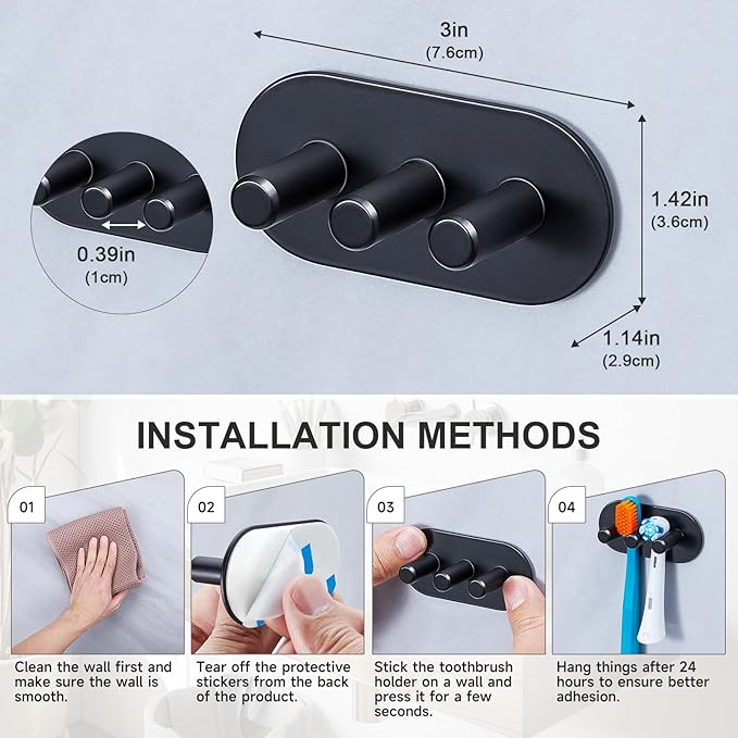 Electric Toothbrush Head Holder, Toothbrush Holders Wall Mounted, Adhesive