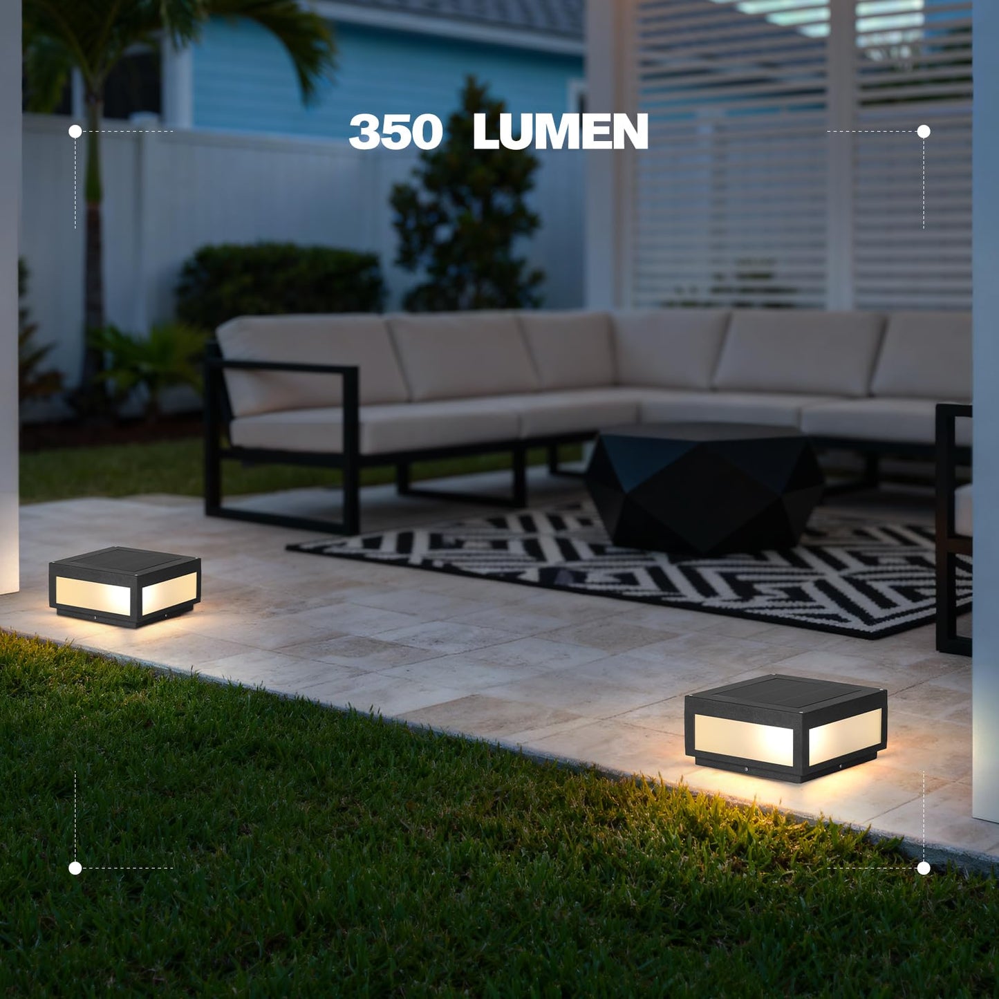 Smplhavn 11.81" Solar Post Lights Glass, 3000K LED Outdoor Lamp Post Light, IP54 Waterproof Solar Pillar Lights Outdoor, Dusk to Dawn Column Lighting for Posts Fence Outside Entrance Yard Driveway