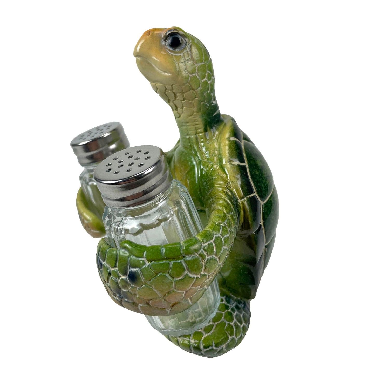 Sea Turtle Salt and Pepper Shaker Set – Whimsical Resin Design with Glass Shakers – Perfect Coastal Décor for Ocean Lovers