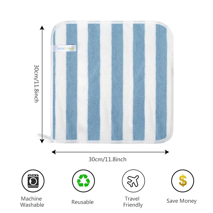 SINLAND Microfiber Facial Cloths Fast Drying Washcloth 12inch x 12inch