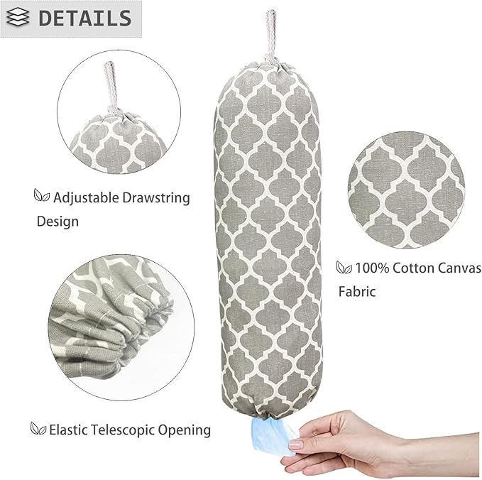 SYIPO Wall Mount Plastic Bag Organizer, Shopping Bags Carrier, Washable Large