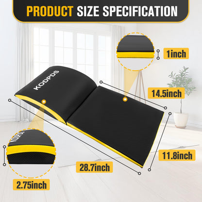 Ab Exercise Mat - Sit Up Pad - Ab Workout Pad for Sit Up, Core Training, Total Body Workout, Full Range of Motion Ab Workouts, Foldable Double Thick Situps Pad