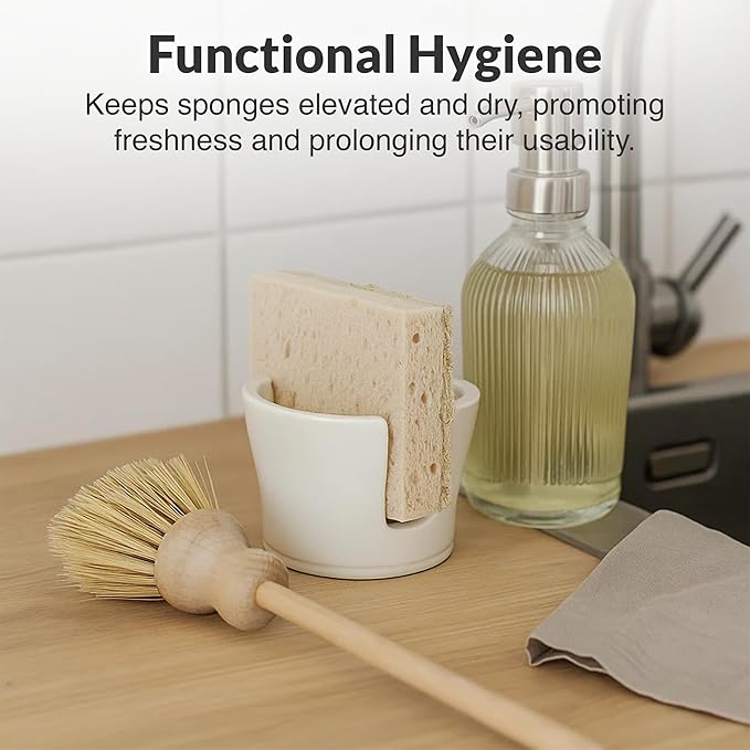 Elevated Lifestyle Ceramic Sponge Holder – Sink Caddy Organizer, Decorative