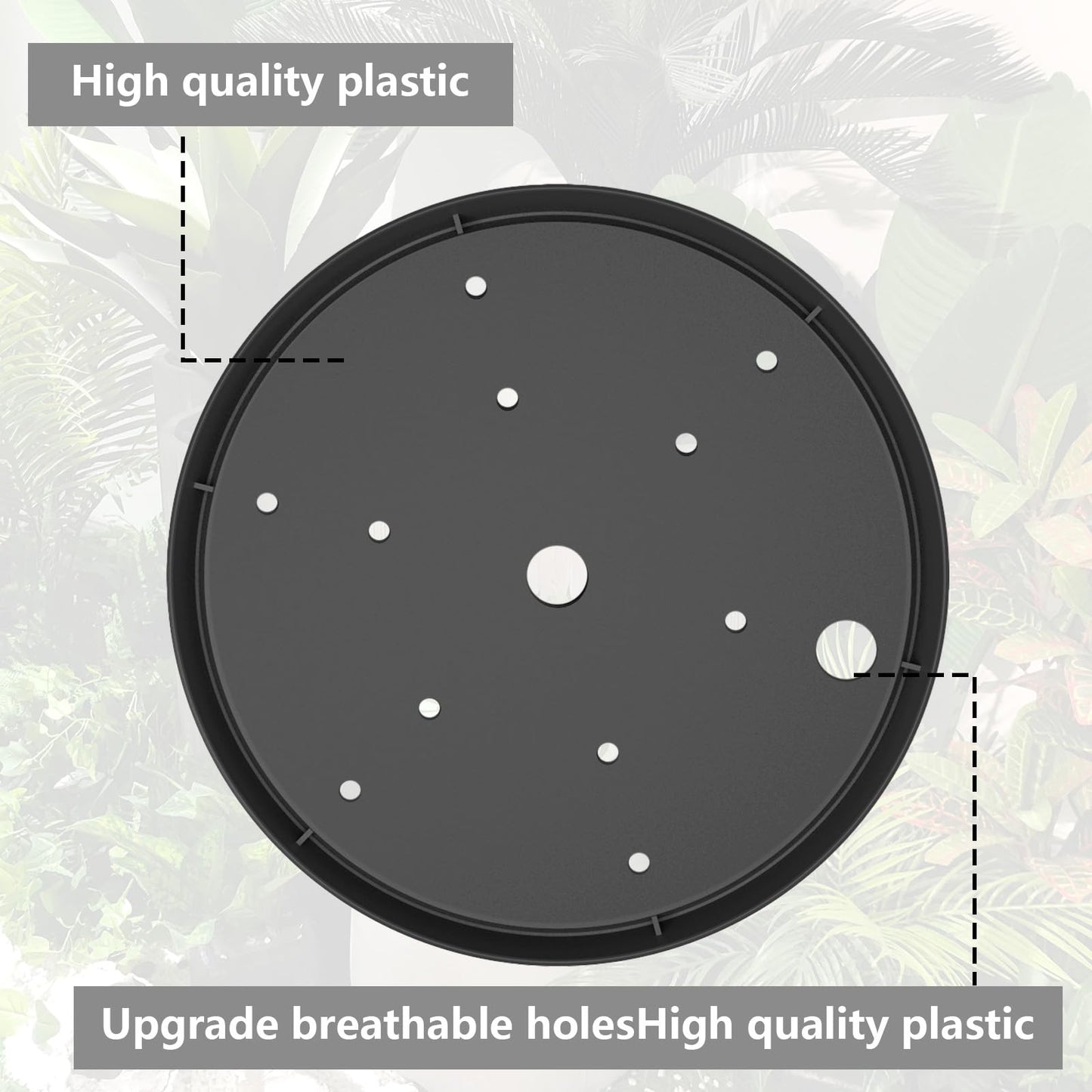 MARKBIT Adjustable Height Planter Inserts for Large Pots, Portable Planter Filler Plant, Lift Inserts for Indoor Outdoor Tall Taper Flower Pot, (11-17” Rise, 6" Base, 8" or 10" Top) (Black, shorts)