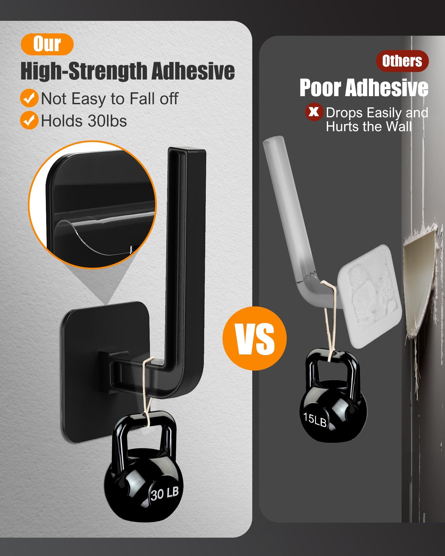 Sunfanie Hat Rack for Hat Storage (4-Pack), Multi-Purpose Hat Organizer, Strong Adhesive Hooks for Wall Organizer for Baseball Caps, Two Mounting Options Hook, Black