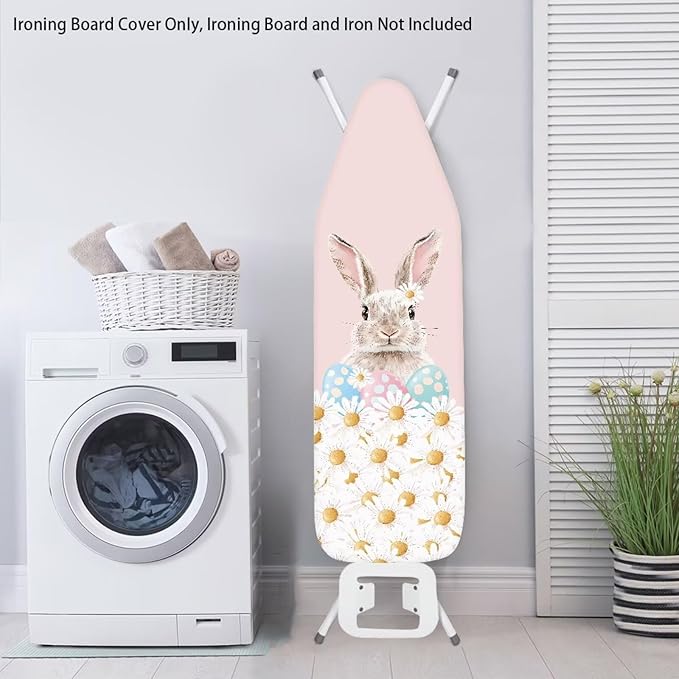 Daisy Easter Eggs Rabbit Ironing Board Cover 15x54 Inch Extra Thick Resistant