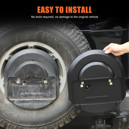 Spare Tire License Plate Frame for Hummer H2 2003-2009 Accessories, Back Spare Wheel Stowage Cover Tag Holder, Rear License Plate Mount Bracket Replacement OEM: 25782333 (Matt Black+Silver)