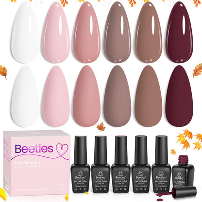Beetles Cat Eye Gel Nail Polish Set, 6 Summer Colors Pastel Shimmer Glitter Gel Polish Kit Soak Off LED UV Curing Requires Pink Red Blue Orange Green Purple Velvet Gel with Magnet Gift for Women
