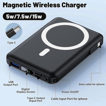 Azmuth for Magsafe Battery Pack, 10000mAh Magnetic Power Bank 22.5W PD Fast Charging with LED Display Wireless Portable Charger for Magsafe with Stand for iPhone 17/16/15/14/13/12/Pro/Pro Max
