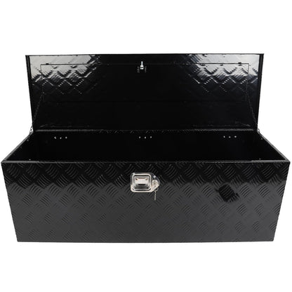 SCITOO 44 Inch Diamond Plate Truck Bed Tool Box,Aluminum Heavy Duty Crossover Storage for Most Full Size Pickups,Lockable Weatherproof Chest,Fits 44" Truck Beds,Easy Access to Load and Unload