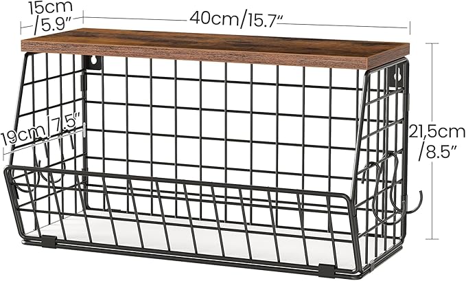 2-Tier Fruit Basket for Kitchen, Stackable wire basket