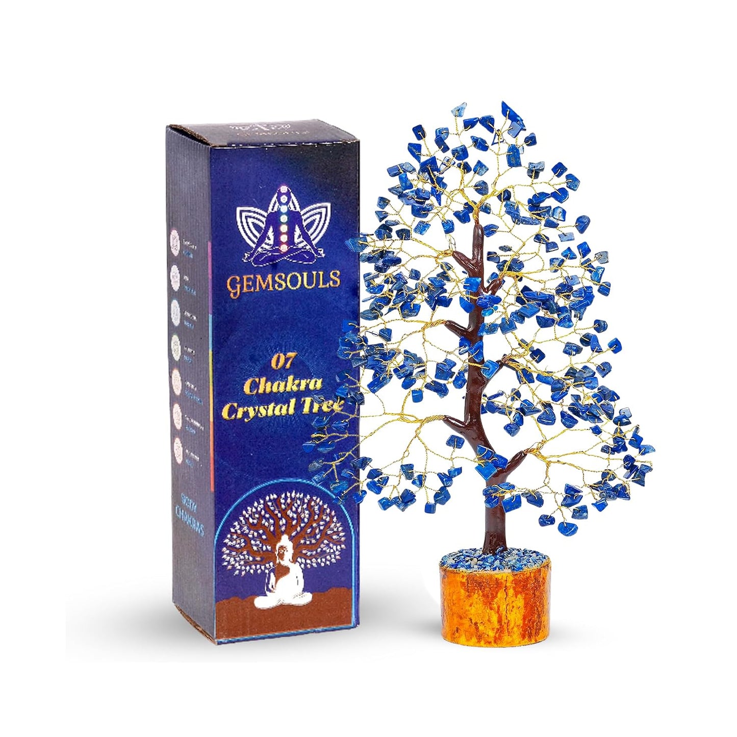 GEMSOULS Blue Crystal Tree of Life I Amethyst Healing Crystal Trees for Home and Office I Handmade, Money Bonsai Crystal Trees for Positive Energy, Good Luck, Christmas Decoration & Birthday Gifts