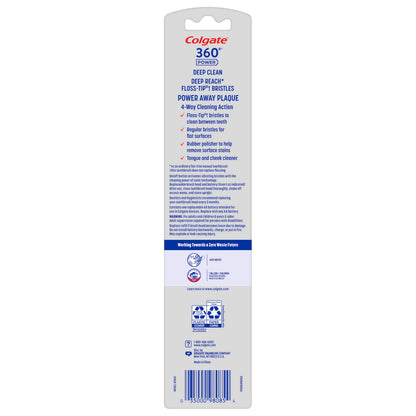 Colgate 360 Floss Tip Sonic Powered Battery Toothbrush Refill Pack - 2ct
