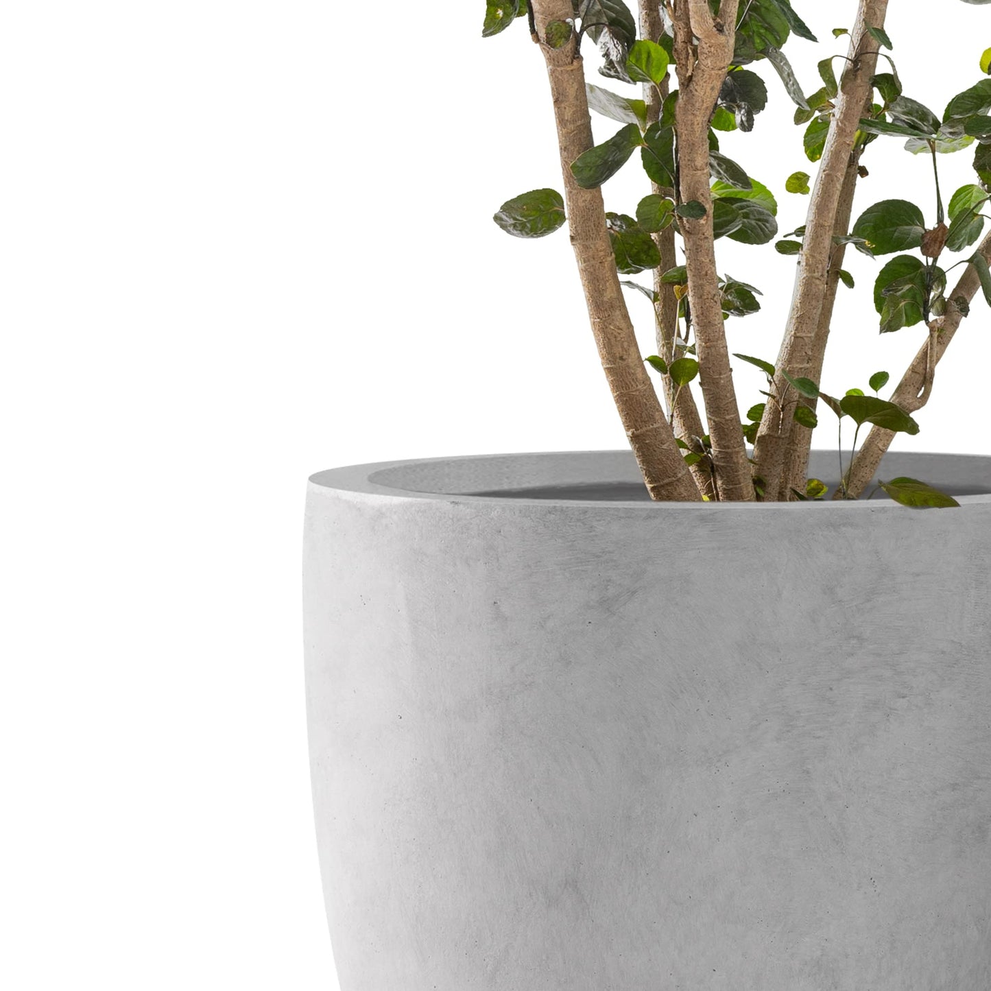 Kante 20",16.5",13.4" Dia Round Concrete Planters (Set of 3), Outdoor Indoor Modern Decorative Plant Pots with Drainage Hole & Rubber Plug for Home & Garden, Natural Concrete