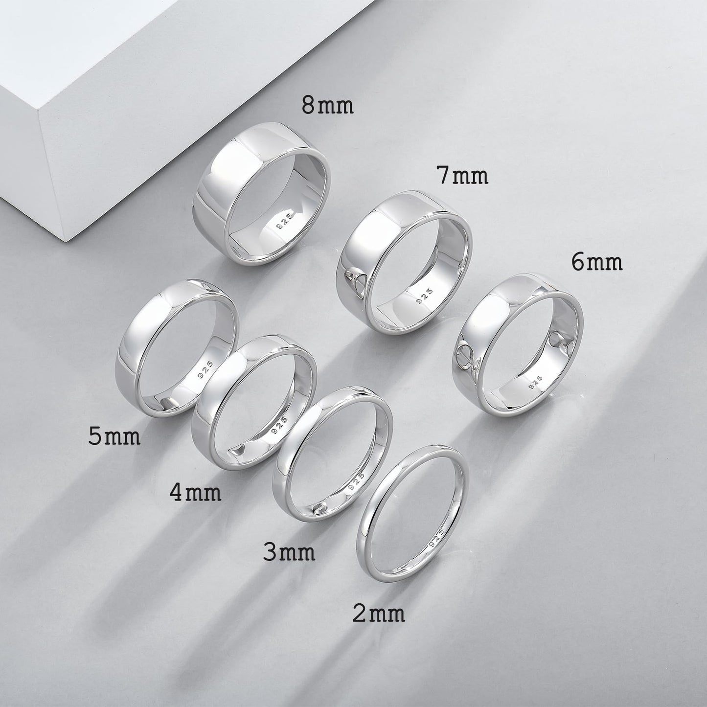 STARCHENIE Solid 925 Sterling Silver 4mm Wedding Band Ring, Comfort Fit High Polish, for Men and Women (Size 5)