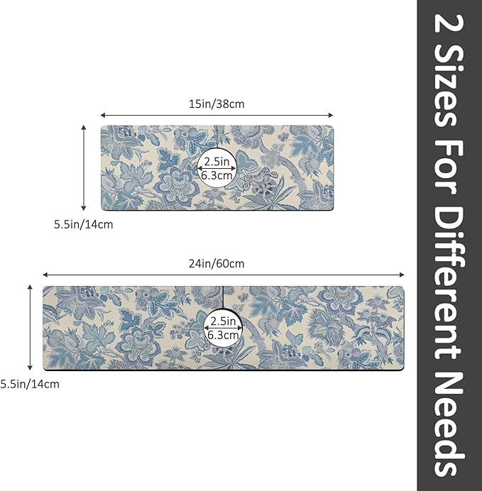 15" X 5.5" Kitchen Sink Splash Guard Faucet Mat Floral Super Absorbent Fast