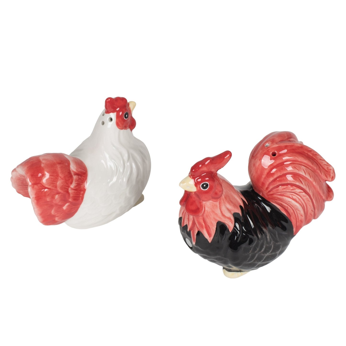 Pacific Giftware Rooster and Hen Attractives Salt Pepper Shaker Made of Ceramic