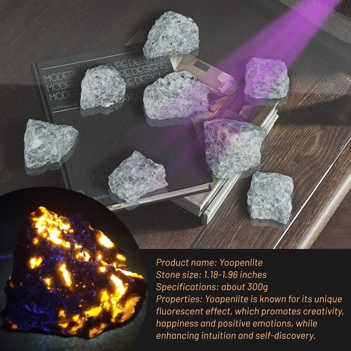 Natural Yooperlite Stone Rock Glow Under UV Light Raw Rough Crystal for Rock Tumbling, Decor, Crafts, Gift