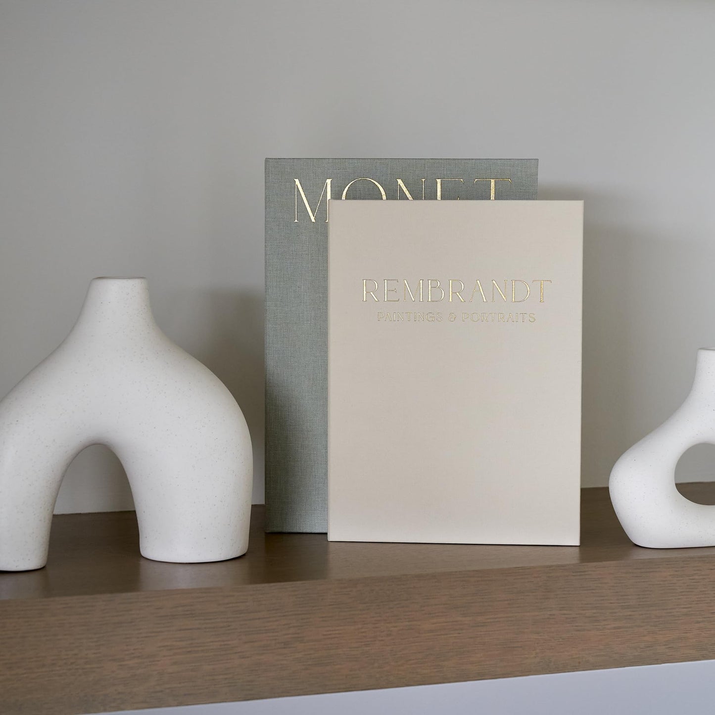 ZICOTO Set of 2 Beautiful Decorative Linen Books - Aesthetic Faux/Fake Books for Modern Home Decoration on Coffee Table, Bookshelf or Mantel - Stylish Keepsake Box and Photo Storage Solution