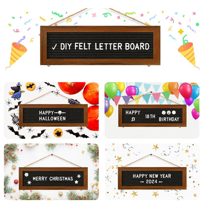 CJIAWYS Picture Frames Collage Photo Hanging Display, Felt Letter Board with 340 Letters and 15 Clips, Picture Board Rustic Frames for Wall Dorm Room Decor Christmas Holiday Birthday Party Present