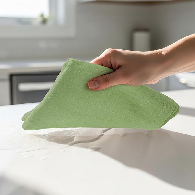 Utopia Kitchen Sage Green Flour Sack Towels 100% Cotton Tea Towels