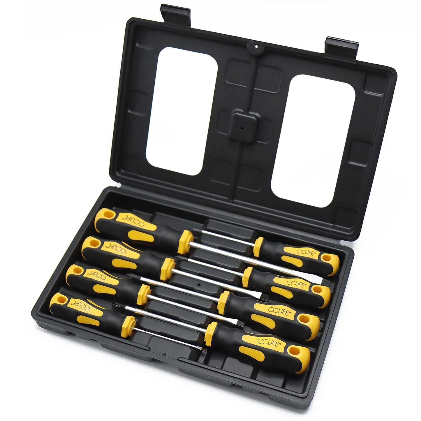 CCLIFE Screwdriver Set 8-Piece Magnetic Screwdriver Set with Slotted, Pozidriv and Phillips CR-V Screwdriver Set with Case