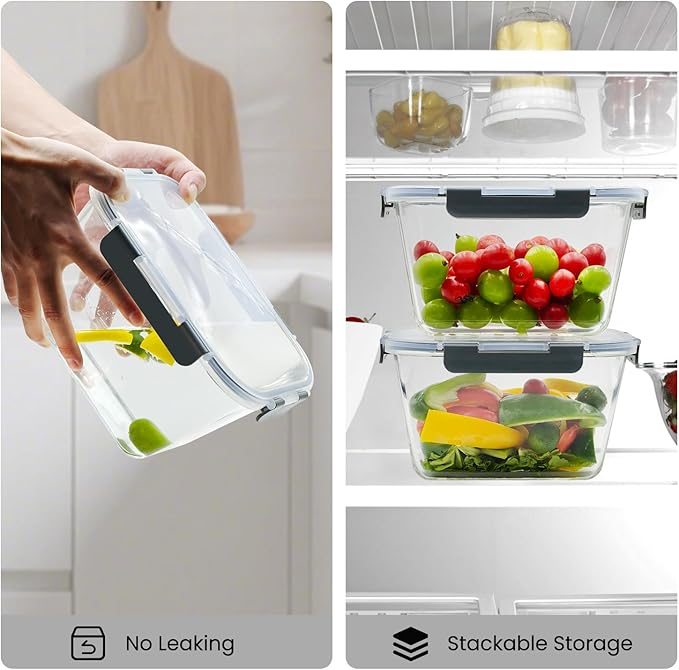 2 Pack Large Glass Storage Containers