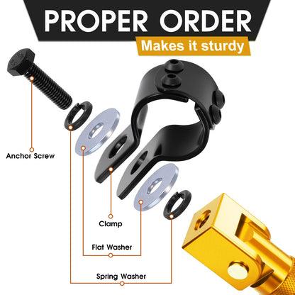 90 Degree Foldable Footpegs M8 Motorcycle Foot Pegs CNC Anti-Skid Footrest Passenger Pedal for Motorbike Mini Bike Dirt Pit Bike (Gold)