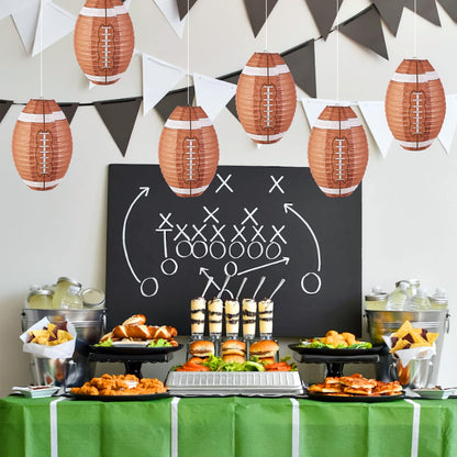 Football Paper Lanterns, Football Birthday Party Decorations,Football Party favors for Outdoor Backyard Sports Game Prizes Football Game Day Easy Joy 3 PCS 12''