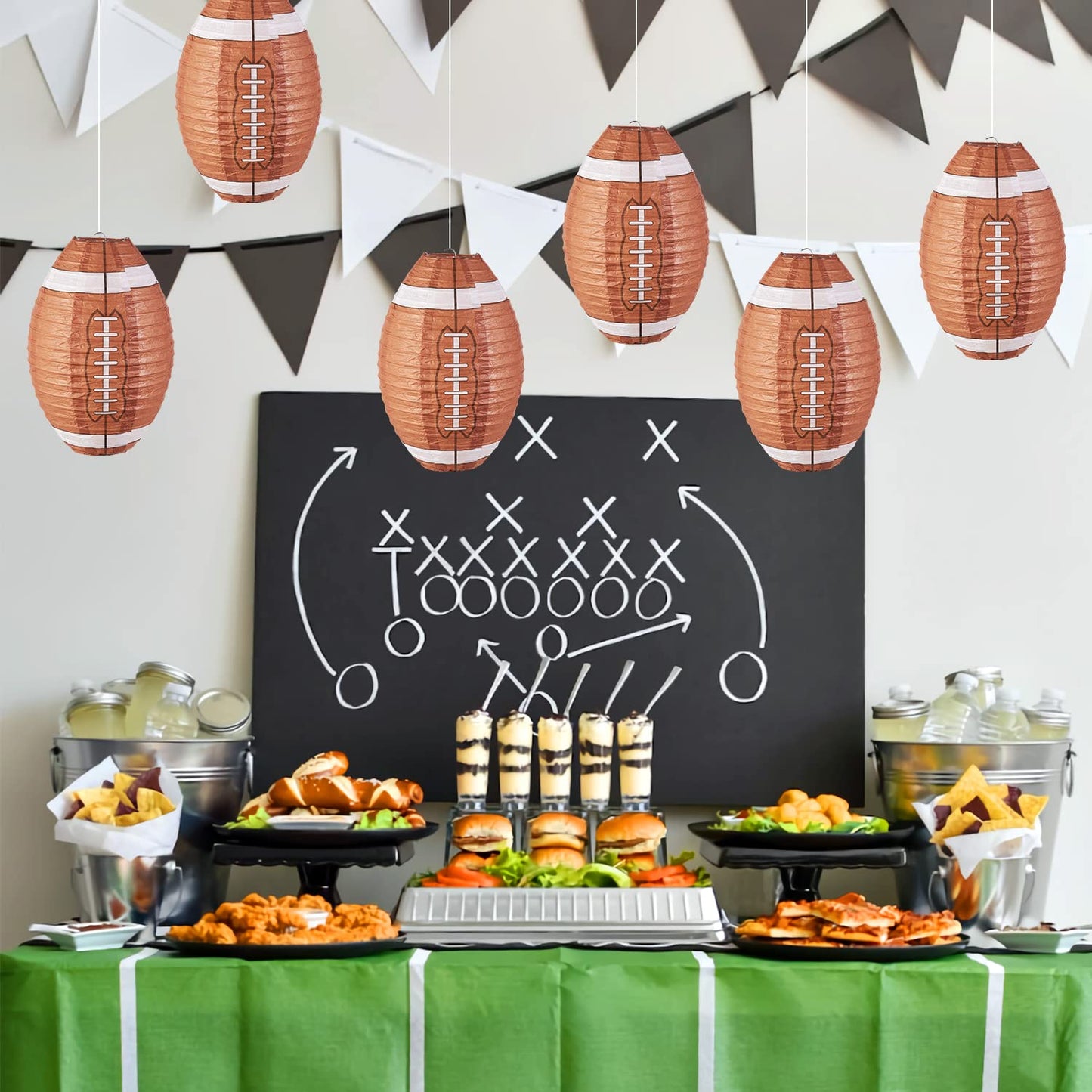 Easy Joy 12 Inch Football Party Decorations Football Lanterns Football Paper Lanterns Football Hanging Lanterns Creative Football Party Decorations