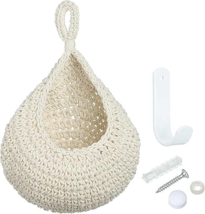 PATIKIL Hanging Fruit Baskets for Kitchen, Medium Size Teardrop Home Decor