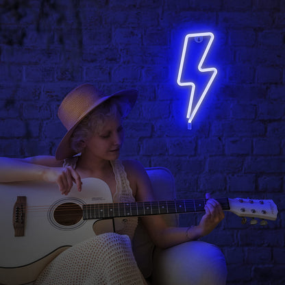 Lumoonosity Lightning Bolt Neon Signs, USB Powered Led Lightning Bolt Light with On/Off Switch, Lightning Neon Sign for Wall Decor, Hanging Led Signs, Neon Lights for Bedroom, Gaming Room Setup