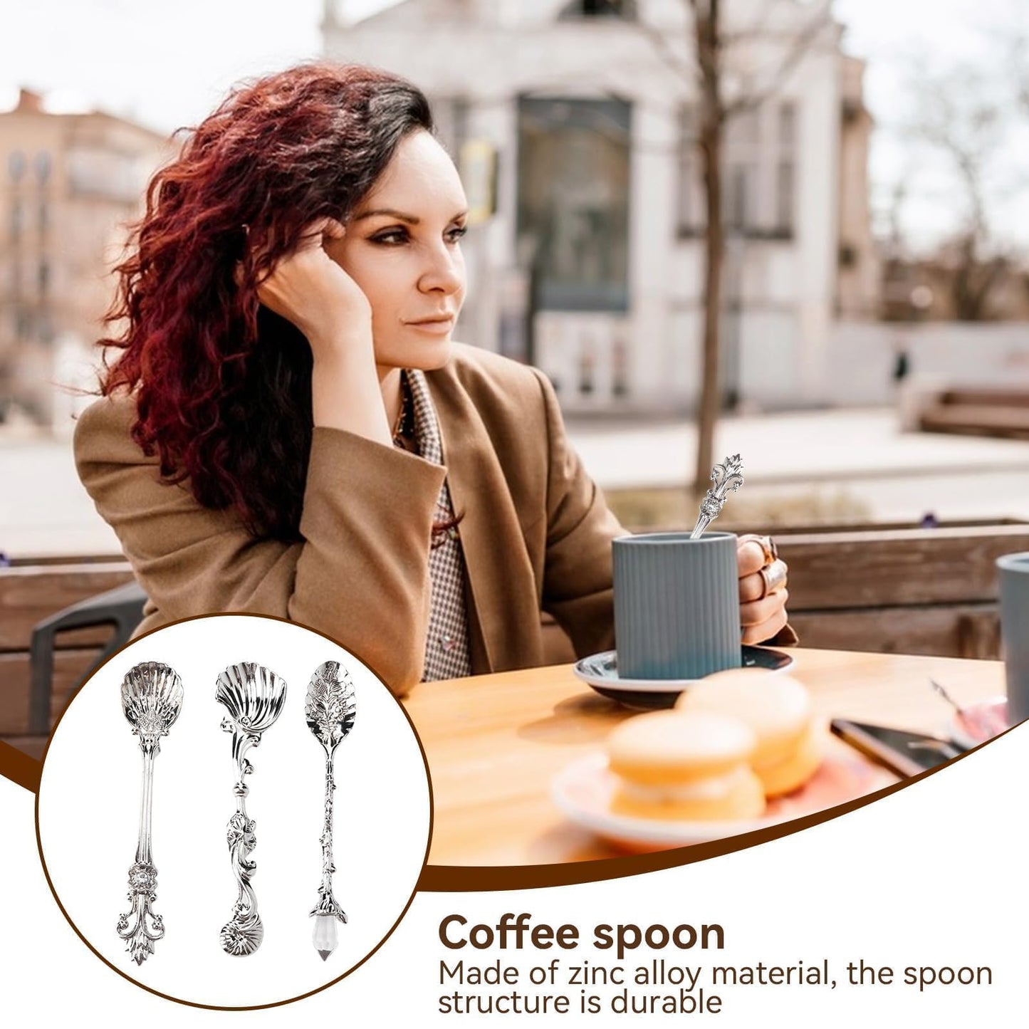 Coffee Espresso Spoons Set of 6 Tiny Spoon Vintage Cutlery Sugar Spoon Tea Dessert Soup Spoons Teaspoons Coffee Stirrers for Kitchen Dining Bar