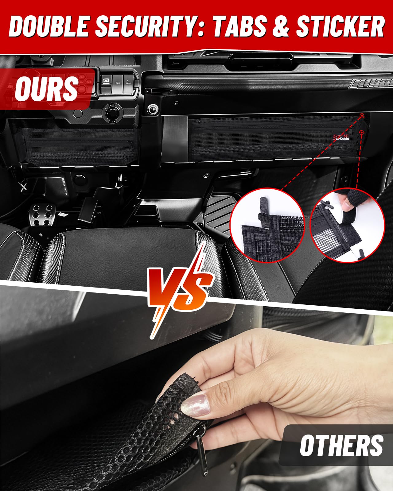 StarknightMT Defender Dash Storage Nets and UTV Center Console Armrest Box with Cup Holders Compatible with Can-Am Defender & Defender MAX HD5 HD7 HD8 HD9 HD10 (2017-2025)