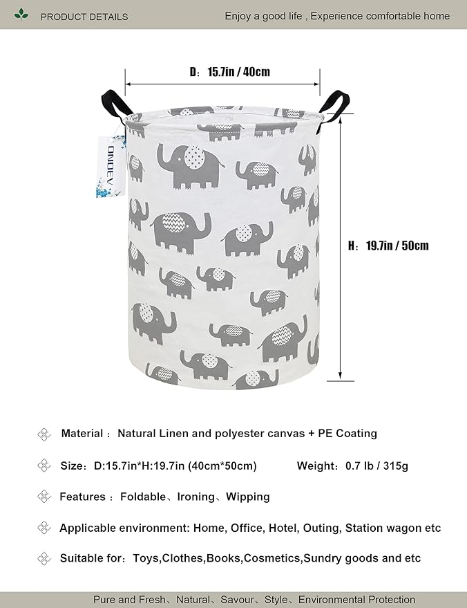 Round waterproof laundry basket gift basket, suitable