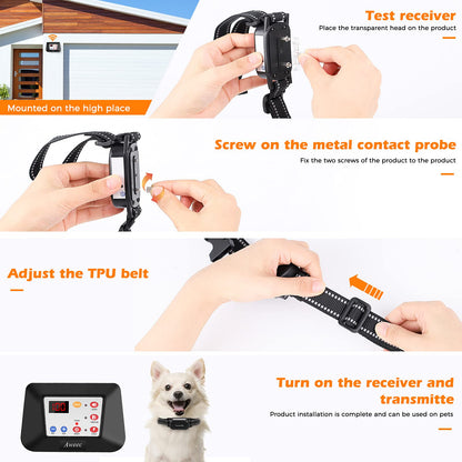 Aweec Wireless Dog Fence, 2-in-1 Electric Dog Fence & Training Collar with Remote, 2025 Pet Containment System, Dog Boundary Container,Suitable & Harmless for Small/Medium/Large Dogs